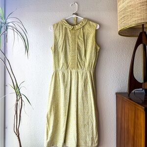 Light Yellow Strawberry Handmade 1940s-50 For and Flare Dress